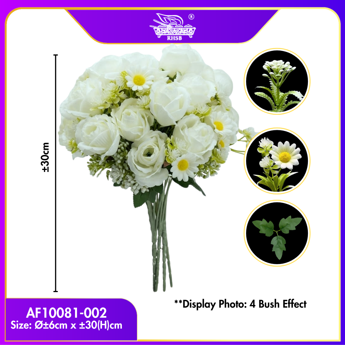Artificial Rose Daisy 30cm | Bunga Rose Mawar  AF10081