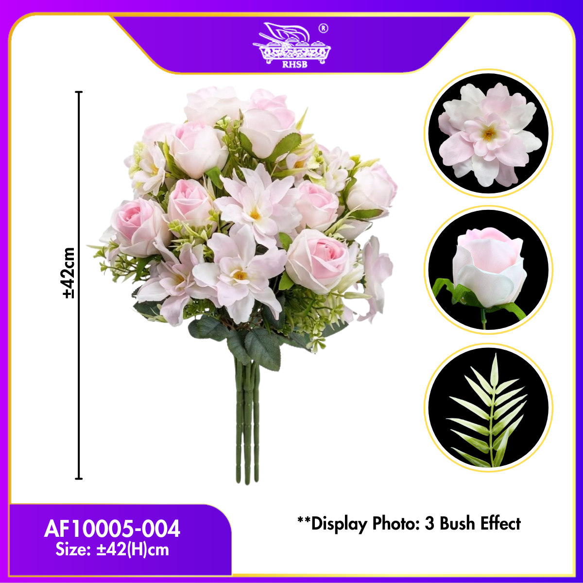[1 PC] Artificial Dahlia Rose 42cm |  Bunga Ros Dahlia Hiasan AF10005
