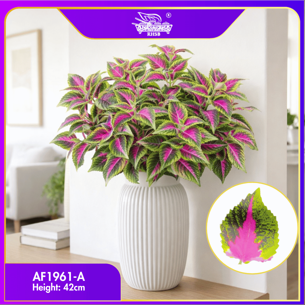 [1PC] Premium Artificial Coleus Plant Decor | Pokok Ati-Ati Tiruan Untuk Home & Office Decoration AF1961