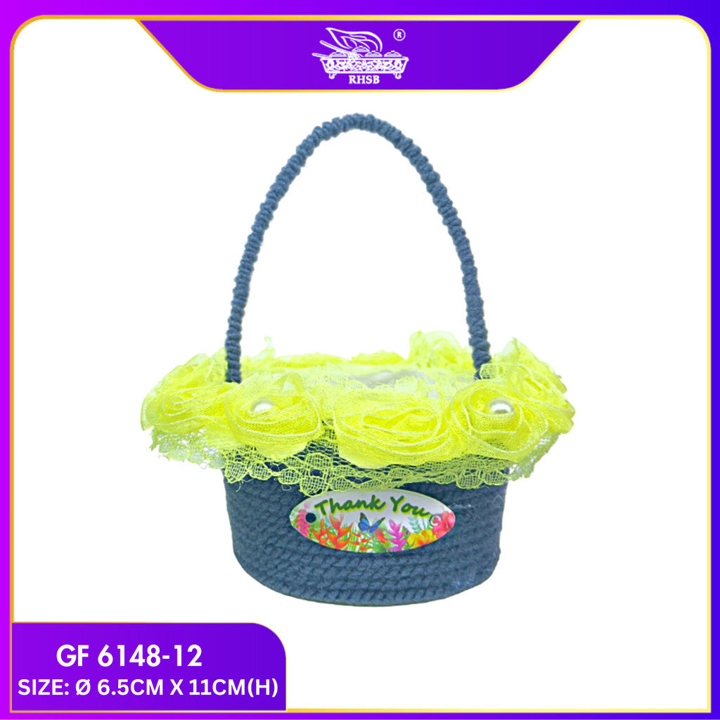 [1 PC] PROMOSI  DOORGIFT BASKET MINI/ BEKAS GULA-GULA /WEDDING DOORGIFT /DOORGIFT CANDY / BEKAS COKLAT GF6148