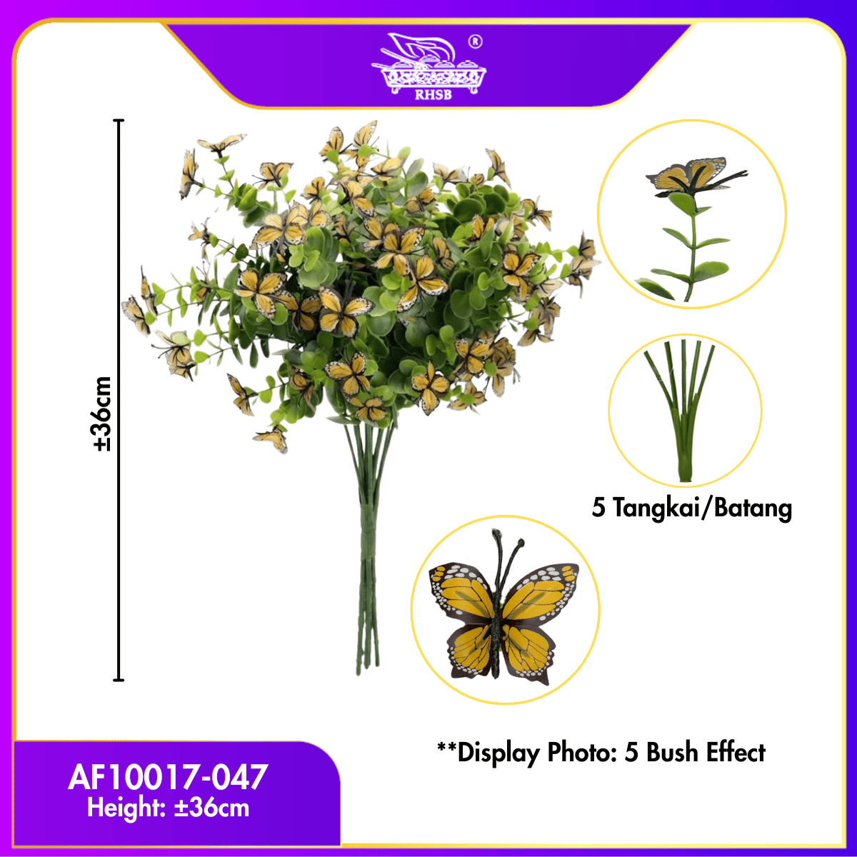 [1 PC] Artificial Monarch Eucalyptus Leaf 36CM | Daun Tiruan | Wedding Home Decor AF10017