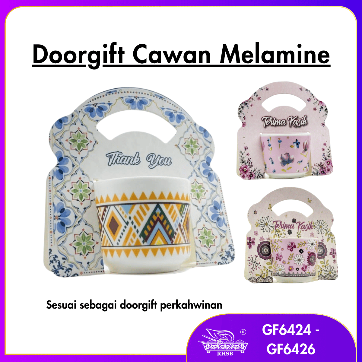 [1 PC] Doorgift Melamine Cup | Doorgift Cawan Melamine | Wedding Doorgift | Cup Gift Set