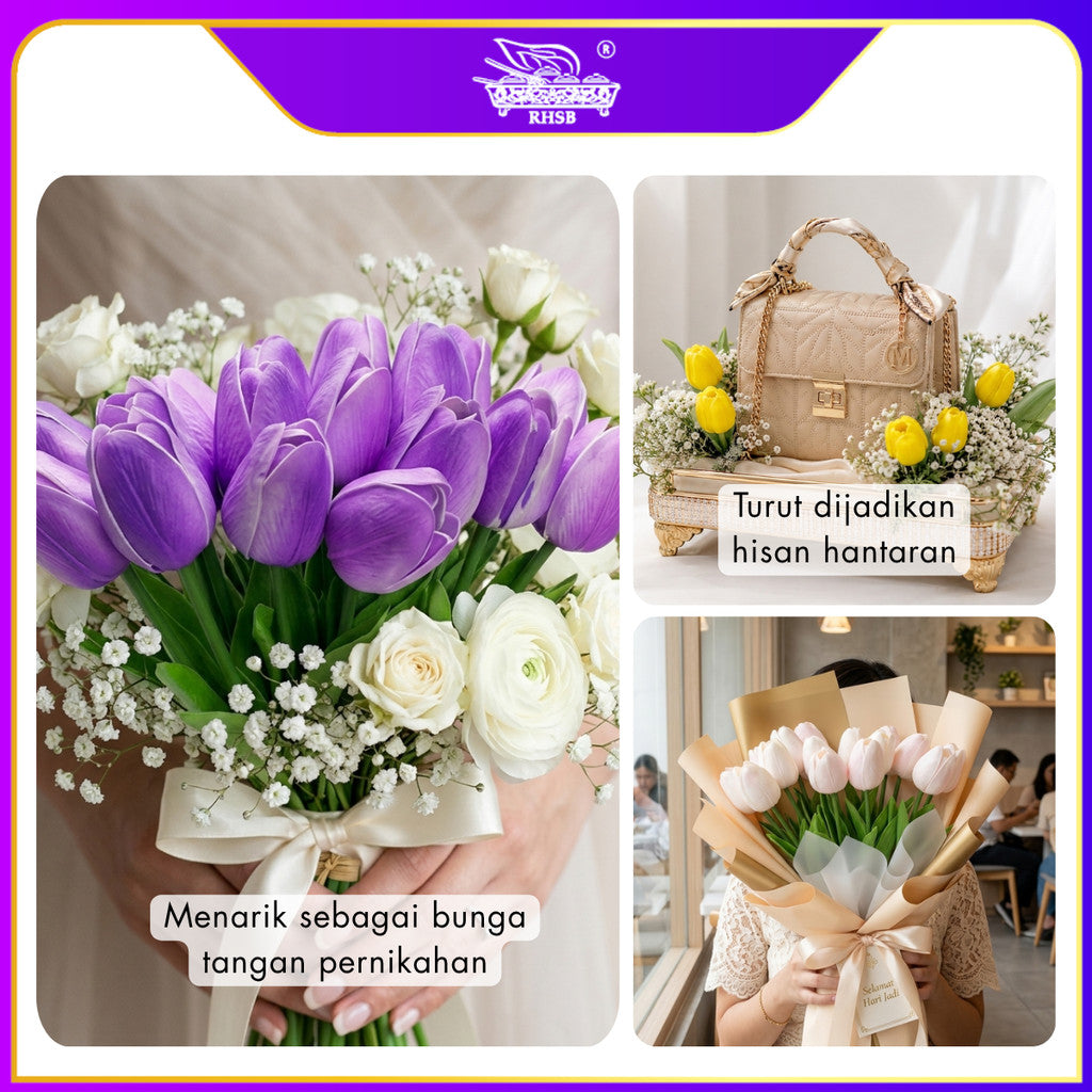 [1PC] ARTIFICIAL TULIP/ BOUQUET BRIDAL/ BUNGA HIASAN/ WEDDING DECORATION/ DINING TABLE DECOR/ BUNGA TULIP HIASAN/ AF1970