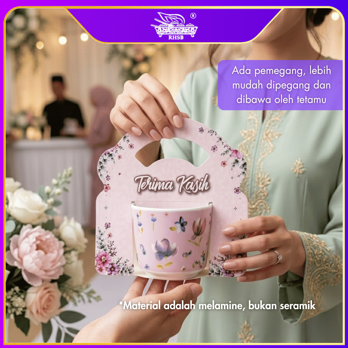 [1 PC] Doorgift Melamine Cup | Doorgift Cawan Melamine | Wedding Doorgift | Cup Gift Set