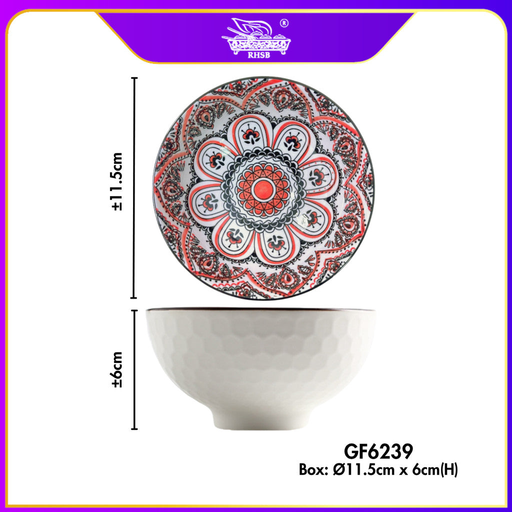 [1 PC] BOHEMIAN STYLE RICE BOWL WITH BOX/ CERAMIC BOWL/ SOUP BOWL/ WEDDING DOORGIFT DINNERWARE/ MANGKUK SERAMIK BOHEMIA GF6238-GF6245
