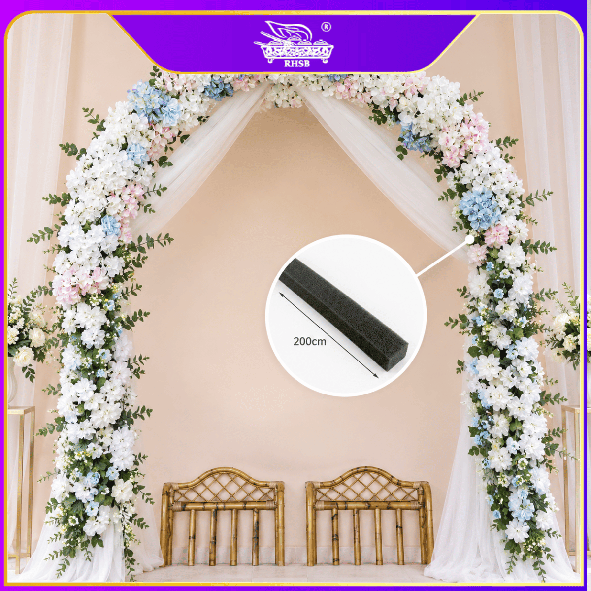 [1 PC] 2 Meter Magic Span | Span Bunga Hitam Putih | Span Bunga | Dust Free Foam | White Foam | Span Kering Tak Berhabuk | SPT-09