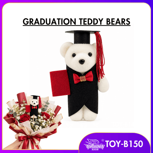 [1PC]CONVO BEAR /TEDDY BEAR /VALENTINE BEAR /FLOWER BOUQUET /PATUNG LOVE /HADIAH / CONVOCATION BEAR / PATUNG KONVO TOY-B150