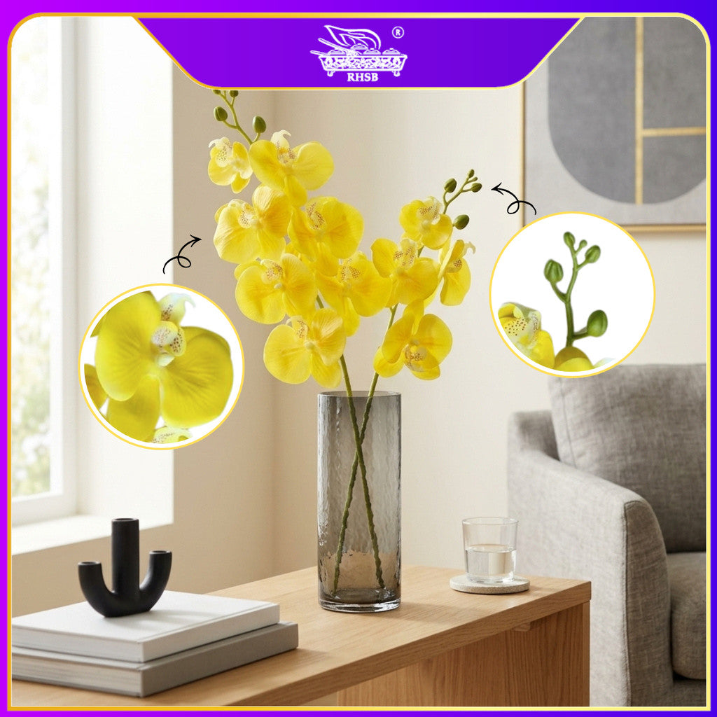 [1 PC] 9/7 Heads Artificial Orchid Latex / Bunga Orkid Hiasan / Orkid Latex / Orkid / Orchid / Bunga Hiasan