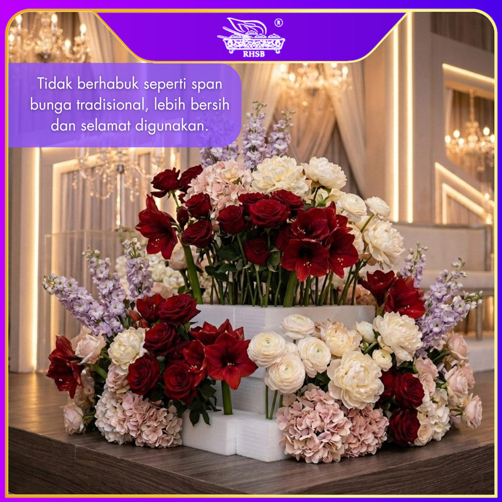 [1 PC] Span Putih 78cm Panjang | Span Bunga Tidak Berhabuk | Floral Foam Gubahan Bunga Pelamin Bouquet SPT-08