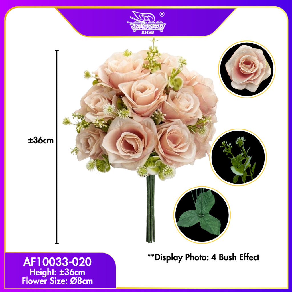 [1 PC] 37cm | Bunga Rose Tiruan 5Kuntum |Bunga Hiasan Rumah |Gubahan Hantaran |Artificial Rose Bouquet for Home & Wedding Decor AF10033