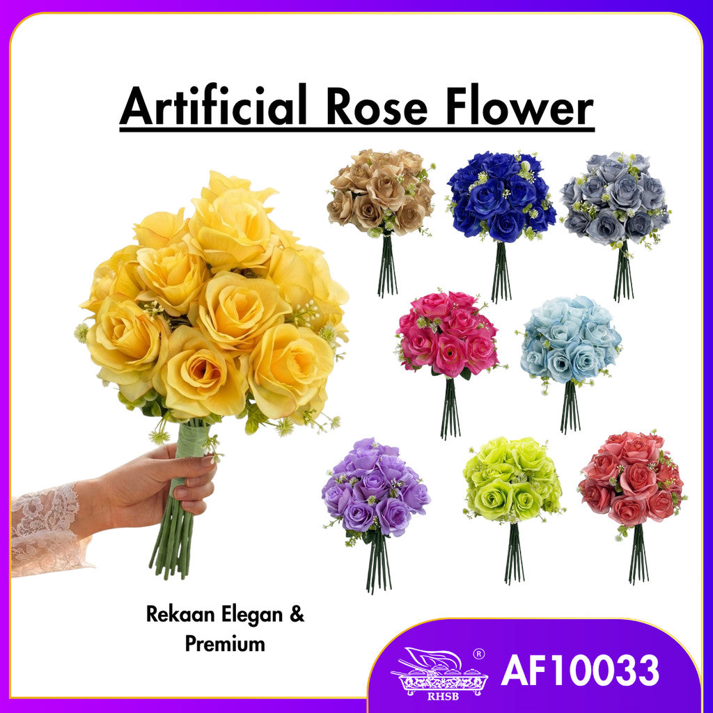[1 PC] 37cm | Bunga Rose Tiruan 5Kuntum |Bunga Hiasan Rumah |Gubahan Hantaran |Artificial Rose Bouquet for Home & Wedding Decor AF10033
