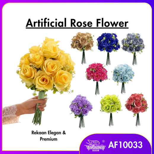 [1 PC] 37cm | Bunga Rose Tiruan 5Kuntum |Bunga Hiasan Rumah |Gubahan Hantaran |Artificial Rose Bouquet for Home & Wedding Decor AF10033