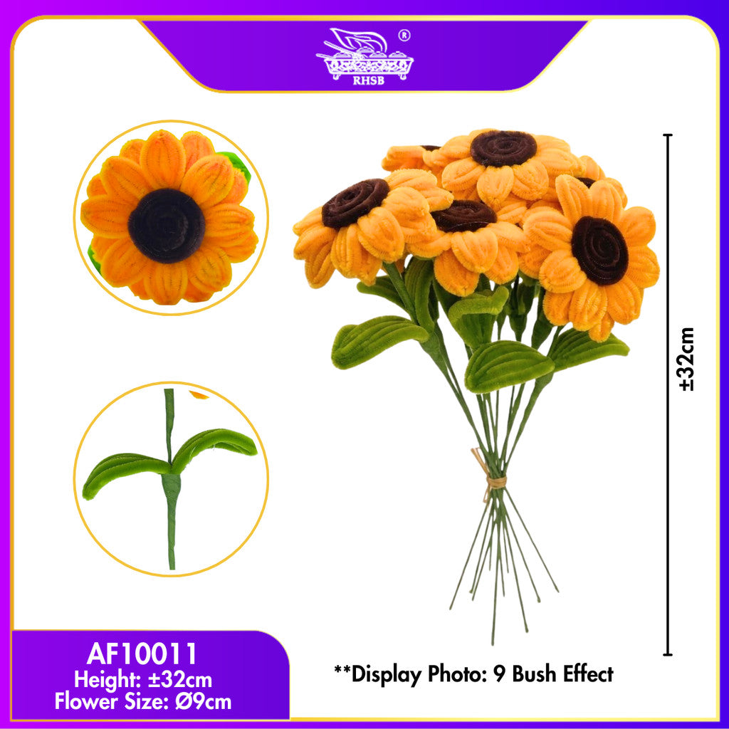 [1PC] Handmade Bunga Kawat Bulu Matahari | Sunflower Chenille Stem | Hadiah Graduation Birthday AF10009-AF10011