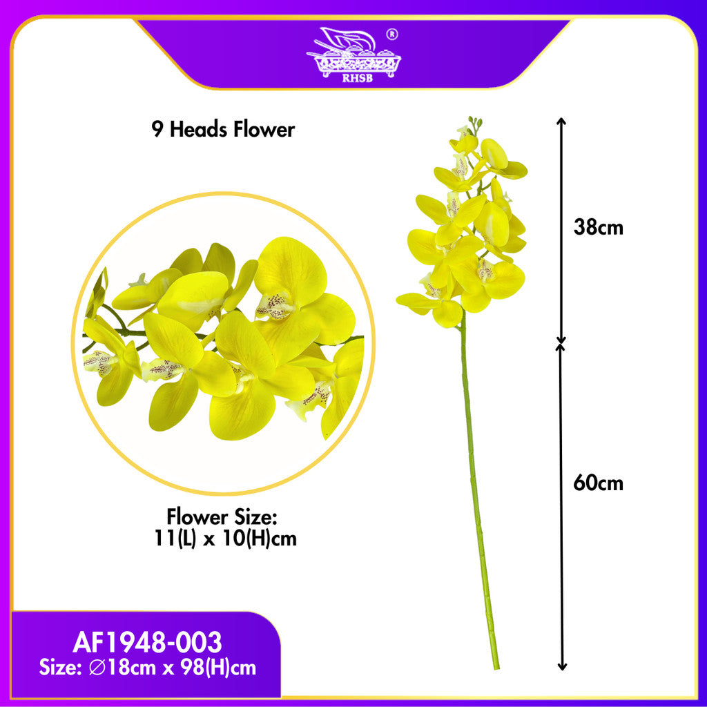 [1 PC] 9/7 Heads Artificial Orchid Latex / Bunga Orkid Hiasan / Orkid Latex / Orkid / Orchid / Bunga Hiasan