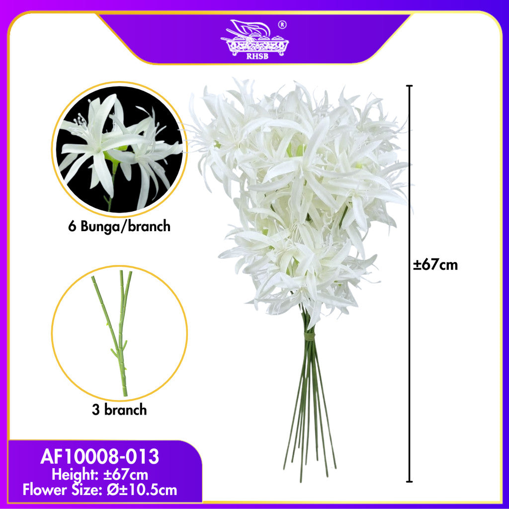[1 PC] 3 Heads Spider Lily Artificial Flower 67CM | Bunga Palsu Hiasan Rumah Wedding Deco AF10008