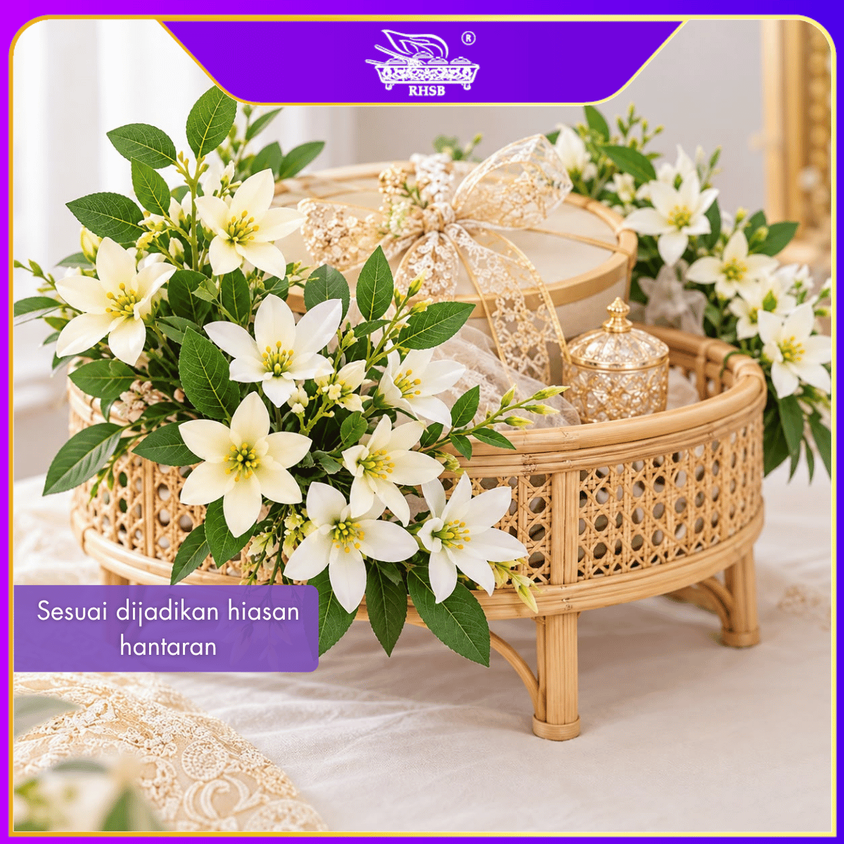 [1 PC] Bunga Kemuning Muraya Orange Jasmine Tiruan 5 Kepala | Bunga Hiasan Pelamin, Hantaran, Tunang & Dekorasi Rumah AF10034