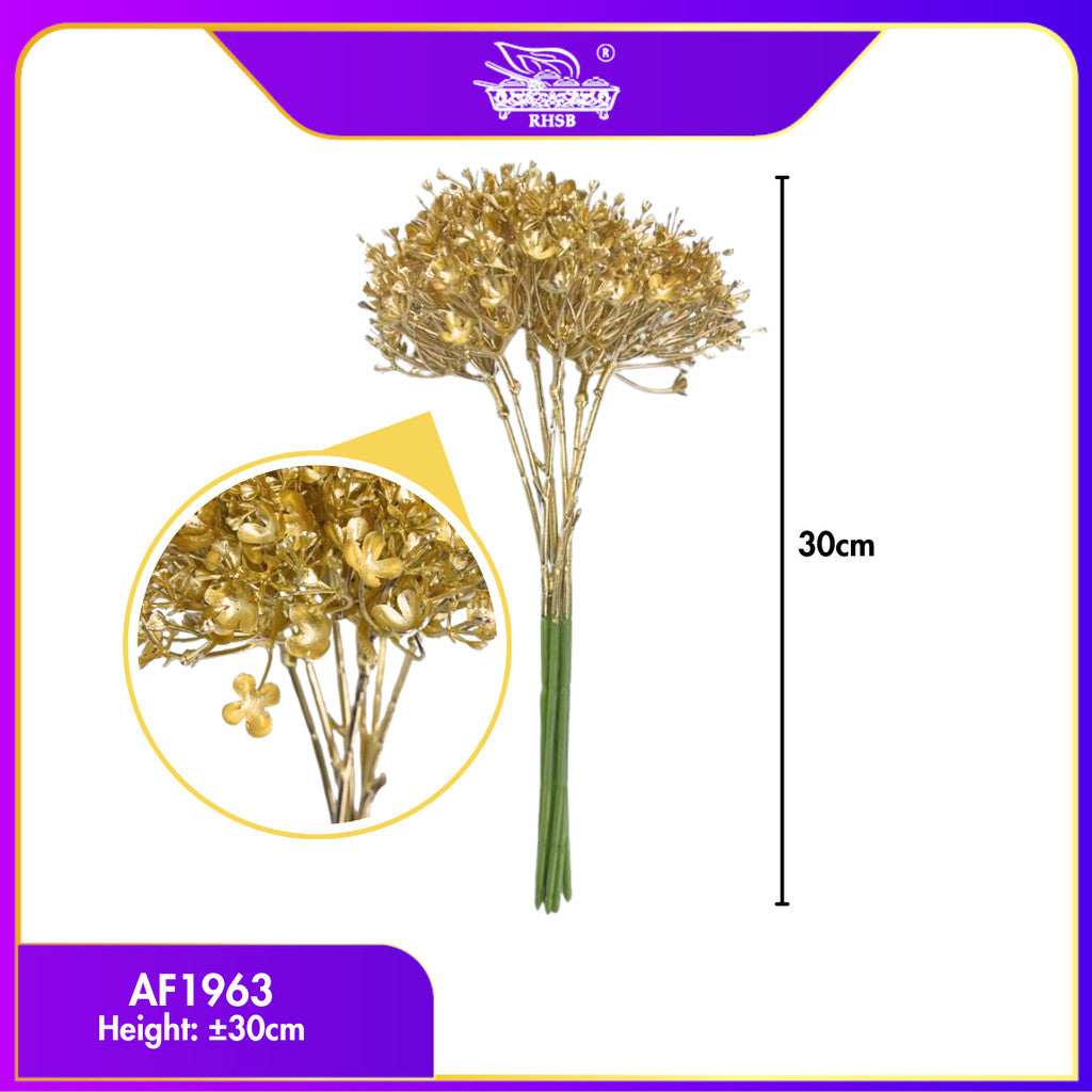 [1PC] Golden Artificial Leaf 30CM | Bunga Tiruan / Faux Flower | Home & Party Decoration