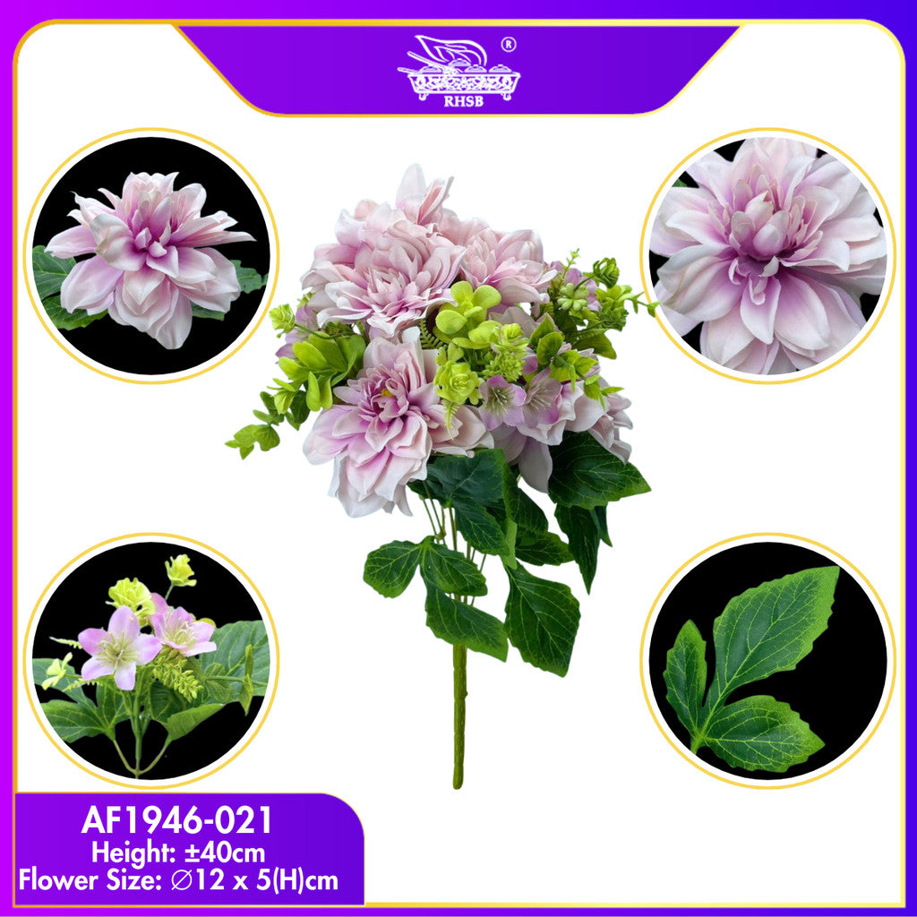 [1 PC]Artificial Dahlia Flower 6 Head / Bunga Hiasan Gubahan Dulang Hantaran / Wedding Decor AF1946