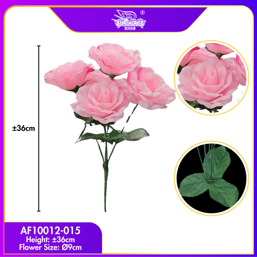 [1SET] 5 HEADS ARTIFICIAL ROSE/ HAND BOUQUET/ BUNGA ROSE/ BUNGA HIASAN/ BUNGA DULANG/ BUNGA ROS TIRUAN / AF10012
