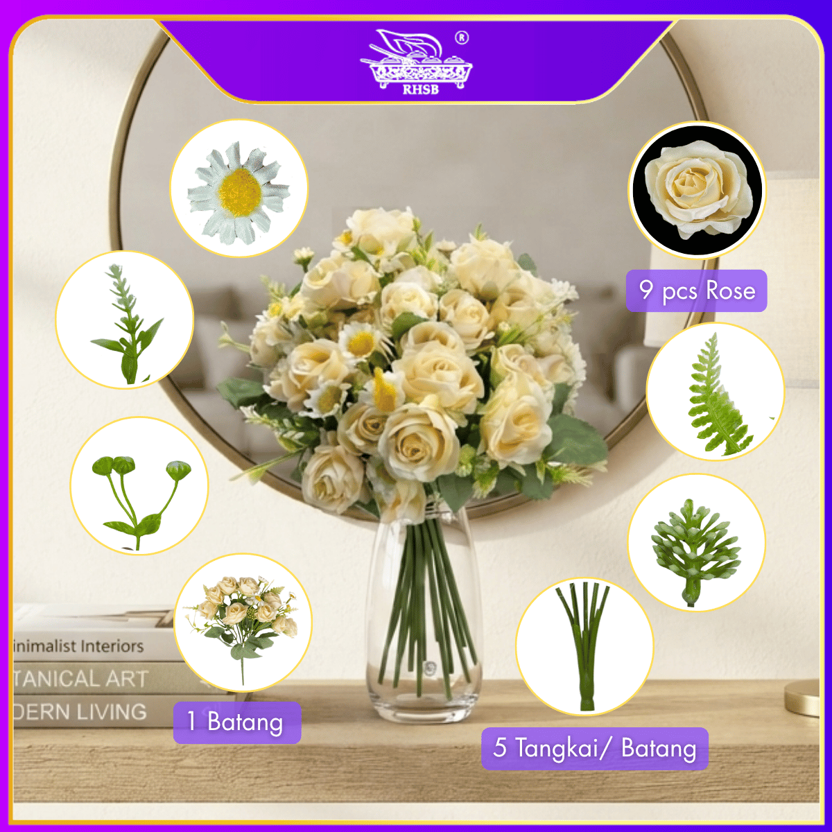 [1 PC] OFFER ROSE / VINTAGE ROSE/ BUNGA ROSE / BUNGA HIASAN / ARTIFICIAL FLOWER / FLOWER AF10079