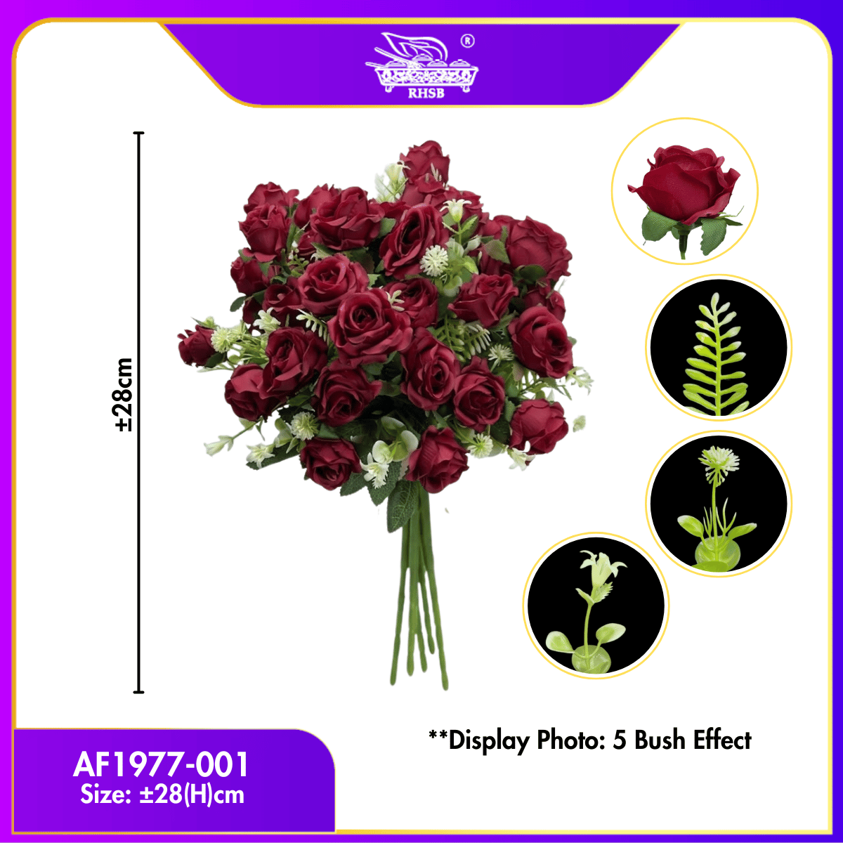 [1PC] Artificial Mini Roses | Mini Rose Bunga Mawar | Bunga Tiruan Kecil | Gubahan Hantaran Pelamin | Wedding | Doorgift | Home Decoration AF1977