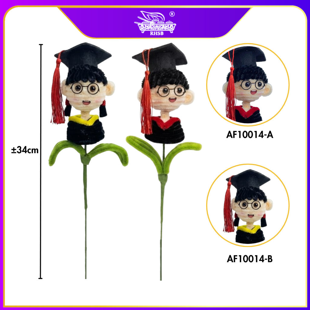 [1PC] Patung Convo Kawat Bulu 34CM | Handmade Graduation Doll Lelaki & Perempuan Aesthetic Gift AF10014