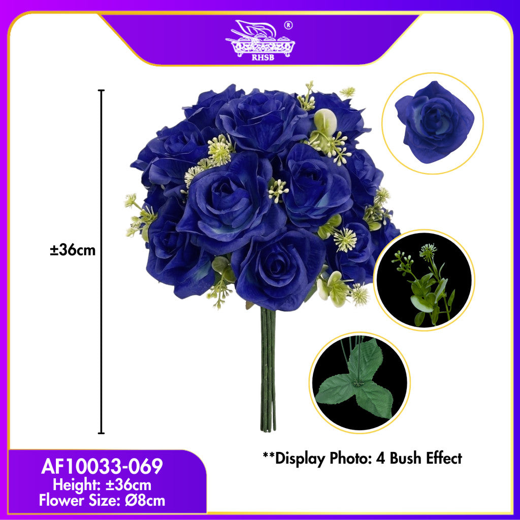 [1 PC] 37cm | Bunga Rose Tiruan 5Kuntum |Bunga Hiasan Rumah |Gubahan Hantaran |Artificial Rose Bouquet for Home & Wedding Decor AF10033