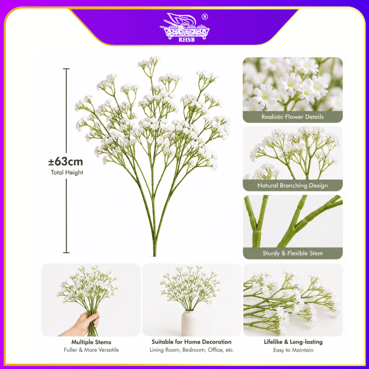 [1 PC] ARITFICIAL BABY BREATH / HAND BOUQUET / BUNGA BABY BREATH / BUNGA HIASAN / ARTIFICIAL FLOWER / FLOWER AF1966