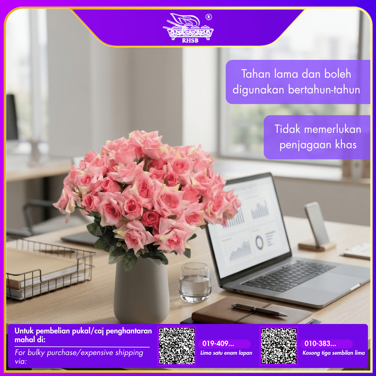 [1 PC] Mni Peony Rose | Hand Bouquet | Bunga Peony | Bunga Hiasan | Artificial Flower | Hiasan Dulang Hantaran | AF10024