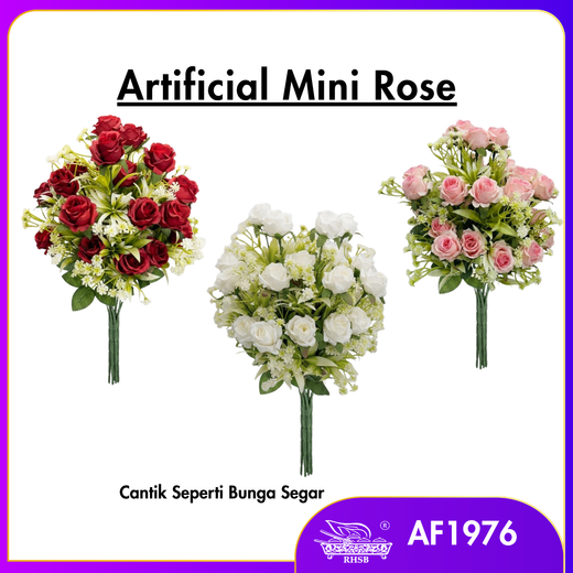 [1 PC] Artificial Mini Rose 34cm  | Bunga Mawar Gubahan Hantaran Pelamin | Wedding | Doorgift | Home Decoration AF1976 [1/18/36]