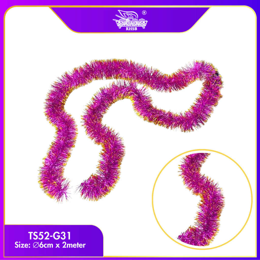 [1 PC] 2METER TINSEL GARLAND / TINSEL HIASAN / DECO RAYA / CHRISTMAS BALL / RAYA TINSEL / CHRISTMAS DECORATION / TINSEL DECO
