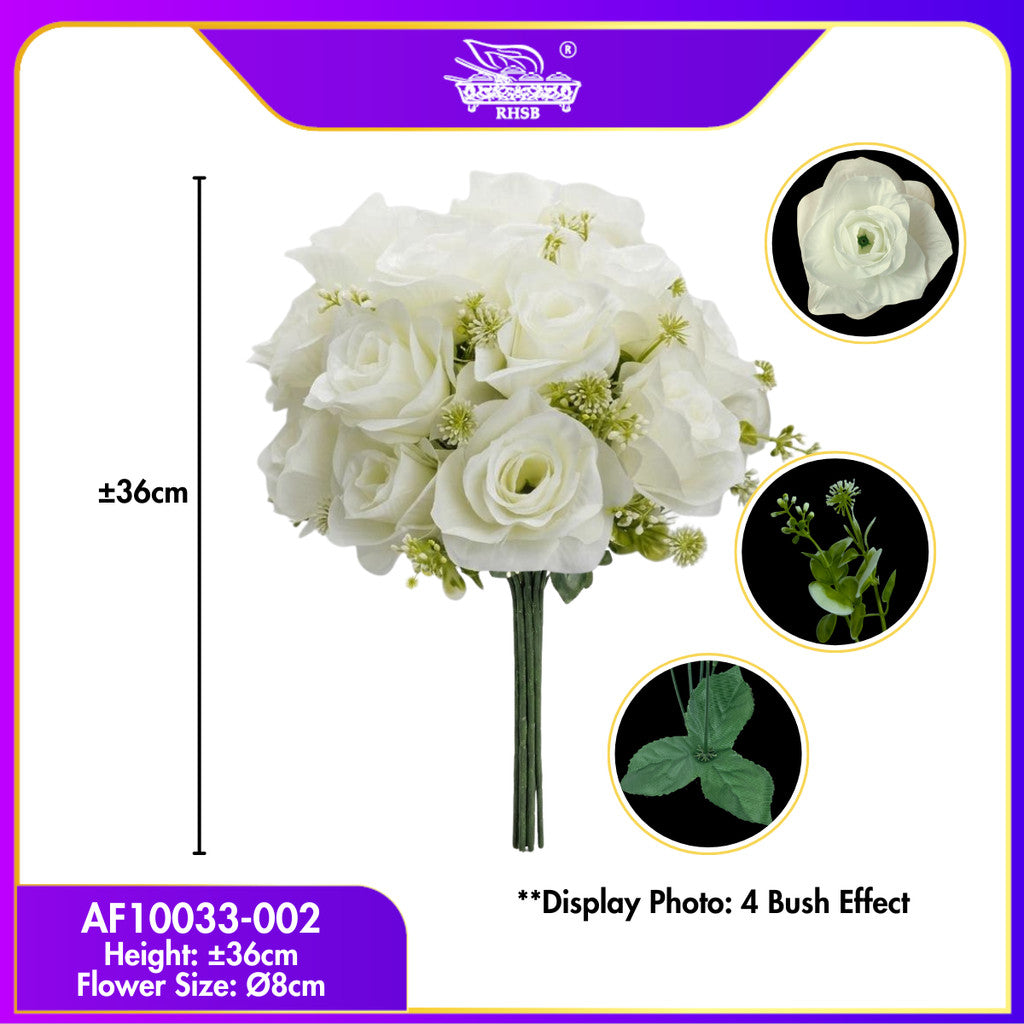 [1 PC] 37cm | Bunga Rose Tiruan 5Kuntum |Bunga Hiasan Rumah |Gubahan Hantaran |Artificial Rose Bouquet for Home & Wedding Decor AF10033