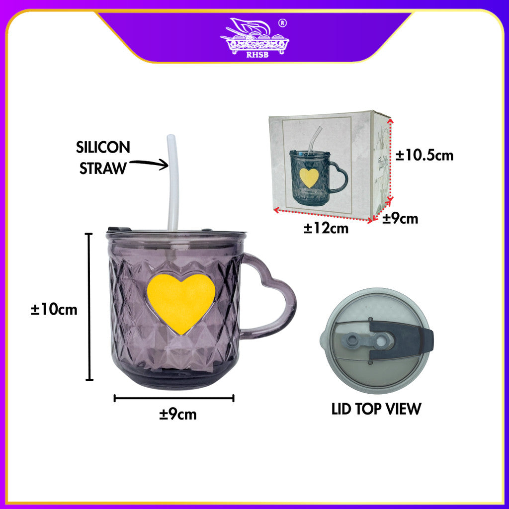[1 PC]  Doorgift Kahwin Mug Kaca Premium | Cawan Kaca Elegant Gift Tetamu Kenduri Nikah GF6395