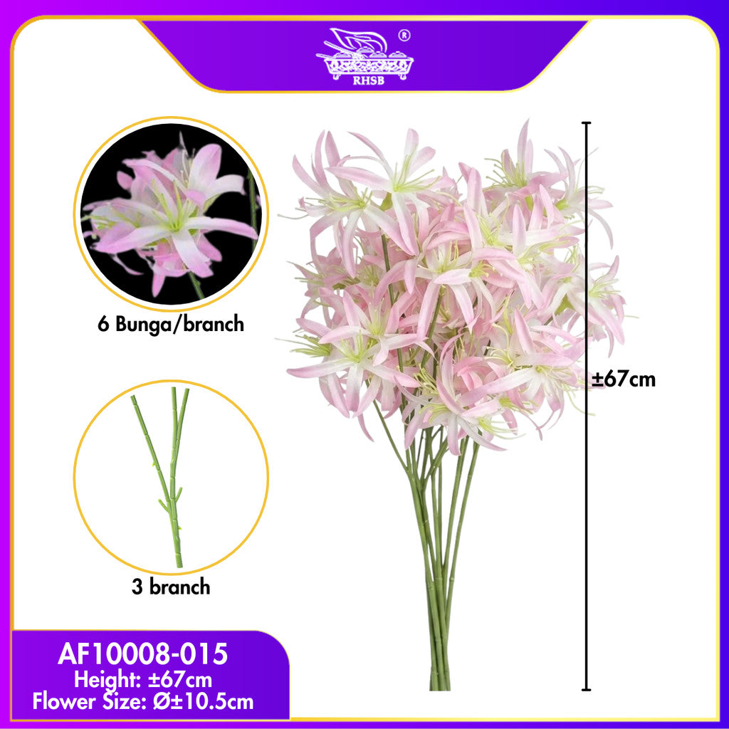[1 PC] 3 Heads Spider Lily Artificial Flower 67CM | Bunga Palsu Hiasan Rumah Wedding Deco AF10008
