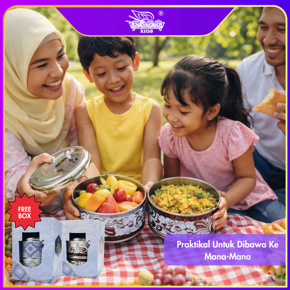 [1 PC] Mini Tiffin Stainless Steel 2 Tier | Mangkuk Tingkat Doorgift Kahwin Nikah