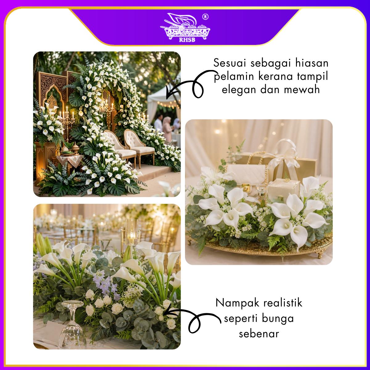 [1 PC]  ARTIFICIAL CALLA LILY / BUNGA LILY / BUNGA HIASAN / ARTIFICIAL FLOWER / HAND BOUQUET WEDDING DECORATION