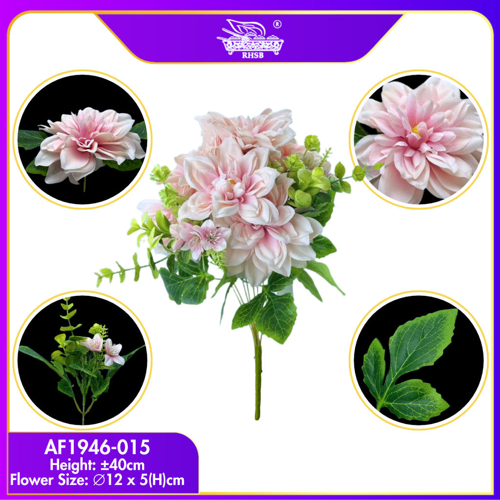 [1 PC]Artificial Dahlia Flower 6 Head / Bunga Hiasan Gubahan Dulang Hantaran / Wedding Decor AF1946