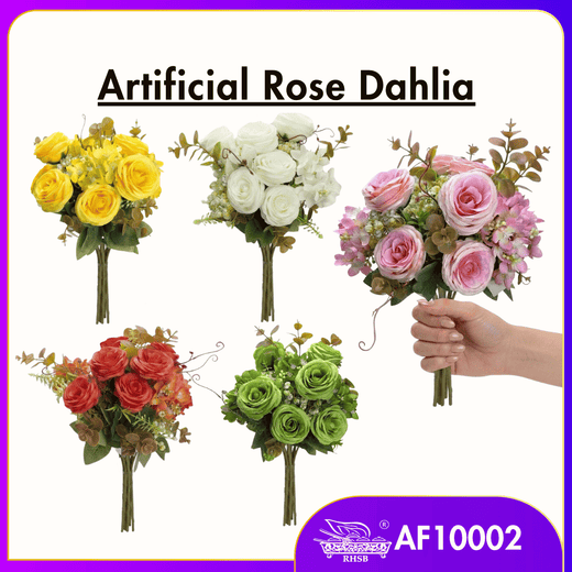 [1 PC] Artificial Rose Dahlia | Flower Bouquet | Bunga Peony | Bunga Hiasan | Dahlia With Rose | Artificial Flower | AF10002