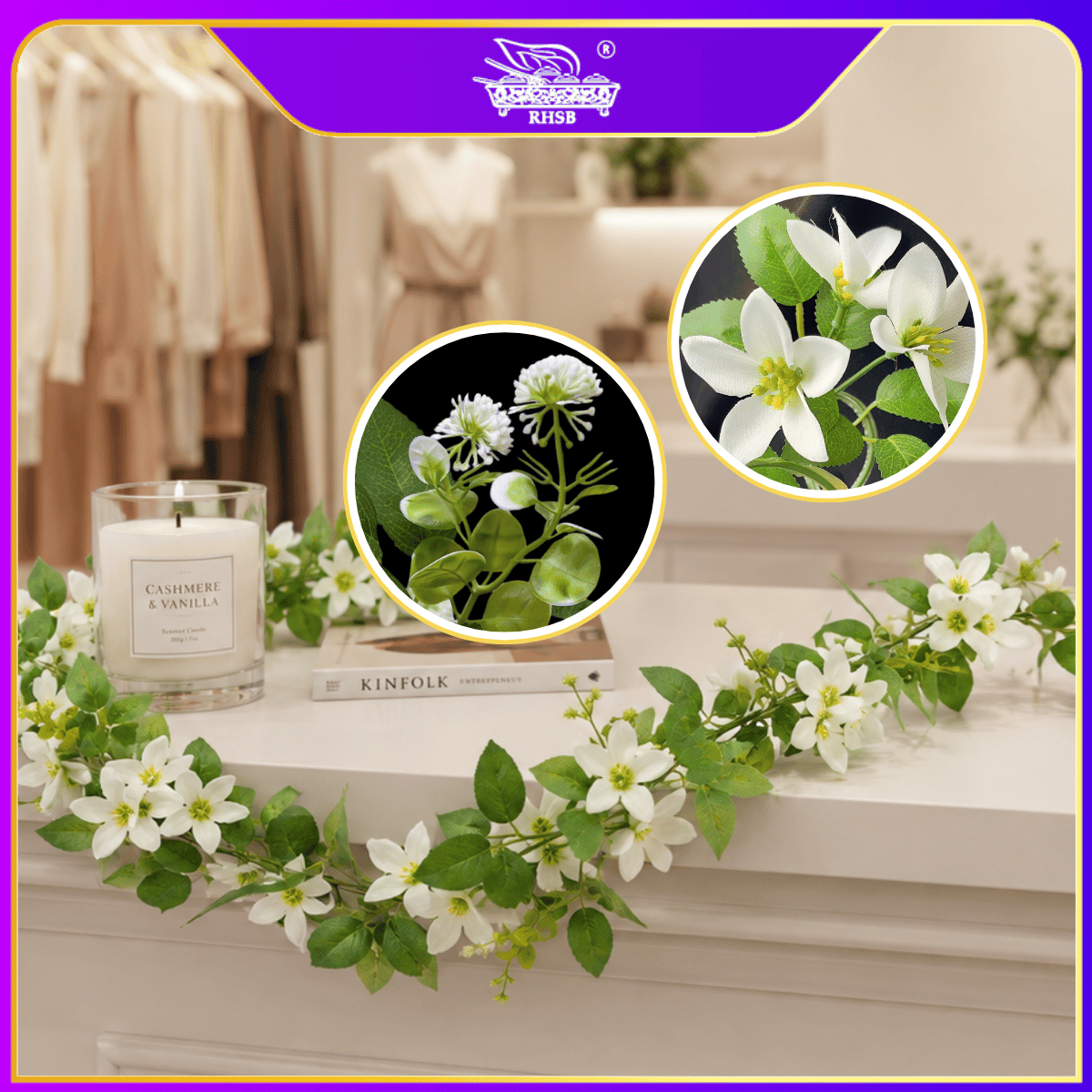 [1PC] 240CM Bunga Tiruan Kemuning Muraya | Garland Hiasan Pelamin Backdrop Wedding AF10046