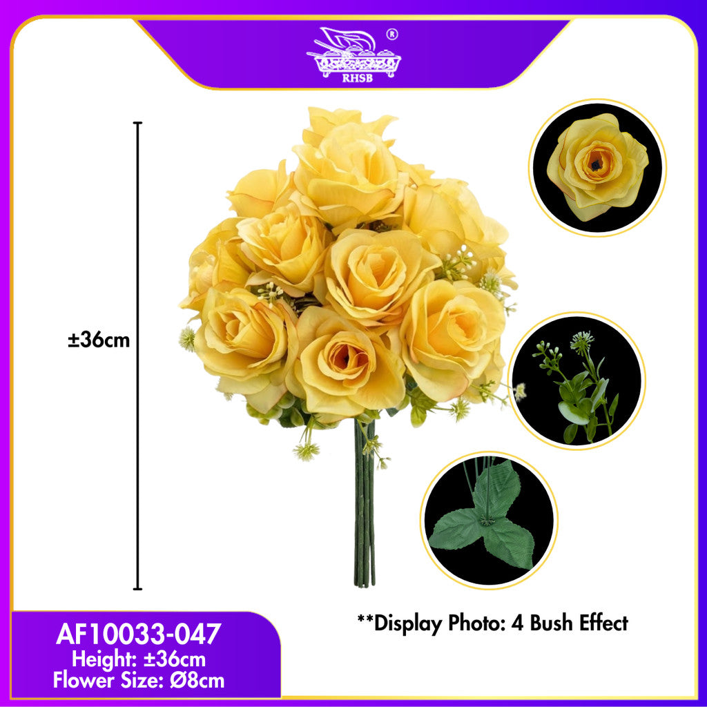 [1 PC] 37cm | Bunga Rose Tiruan 5Kuntum |Bunga Hiasan Rumah |Gubahan Hantaran |Artificial Rose Bouquet for Home & Wedding Decor AF10033