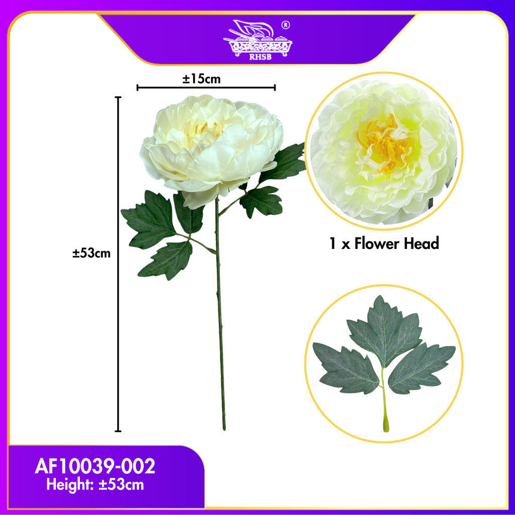 [1PC] Peony Artificial Flower 53cm | Single Flower Head 15cm | Chinese New Year Deco Hamper AF10039