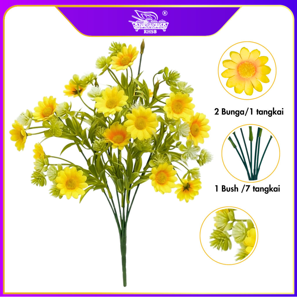 [1 PC] ARTIFICIAL DAISY BUSH AF10043 [1/18/36]