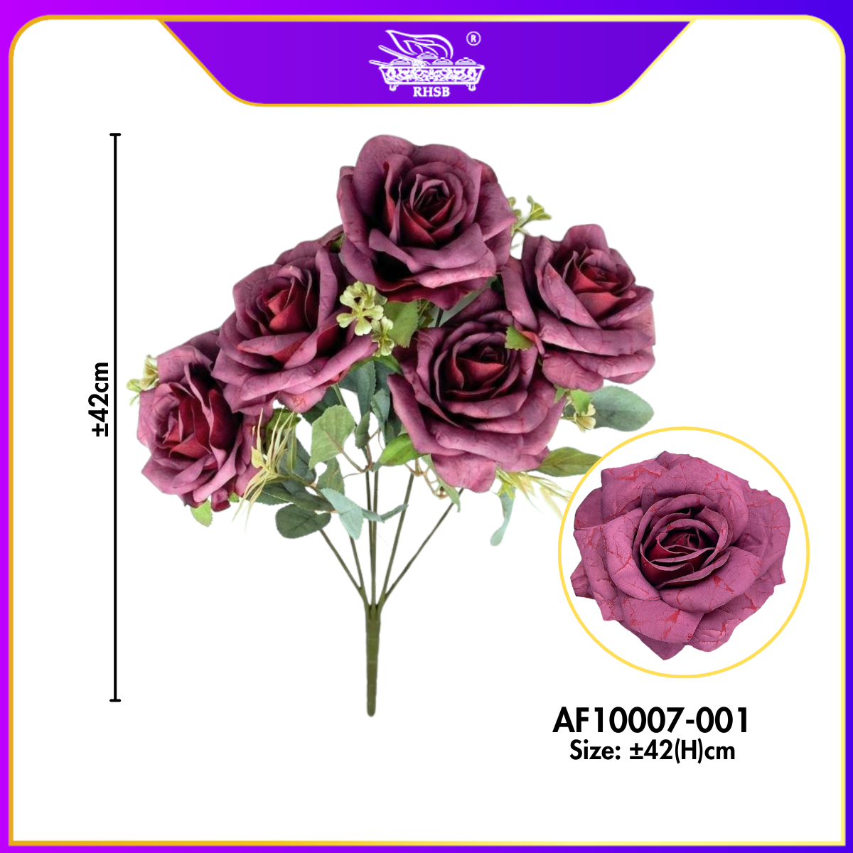 [1 PC] Artificail Rose 42cm | Bunga Ros Gubahan AF10007