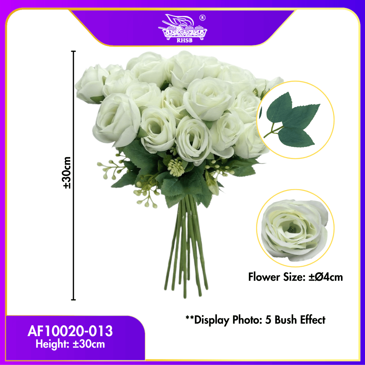 [1 PC] Artificial Silk Rose | Artificial Flower | Hand Bouquet | Living Home Decor | Wedding Deco | Bunga Pelamin Gubahan | AF10020
