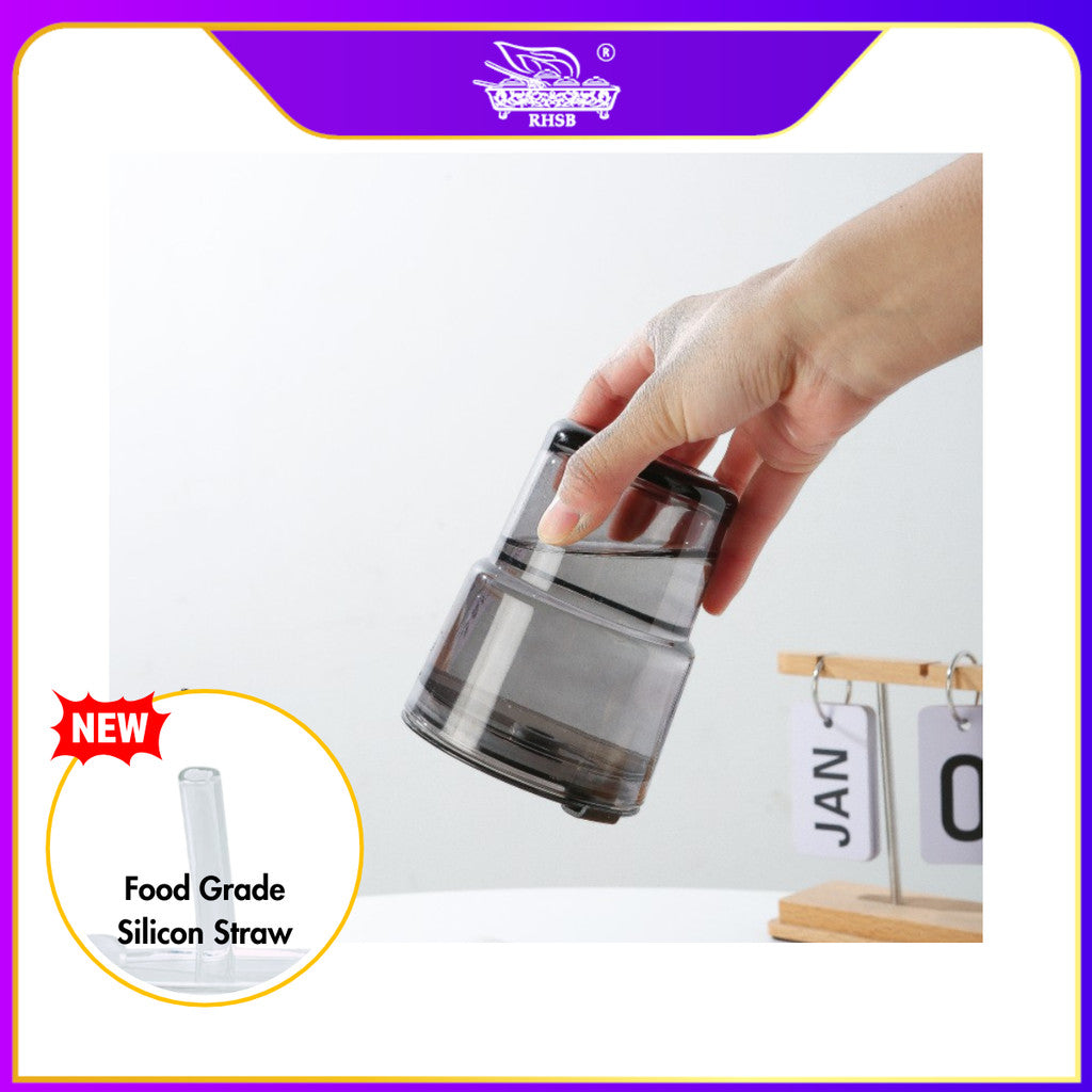 [1 PC] GLASS CUP WITH LID/ TRAVEL MUG/ HEAT COLD RESISTANCE ICED WATER BOTTLE/ MUG KACA/ DOORGIFT KACA/ CAWAN KOPI COMEL GF6234