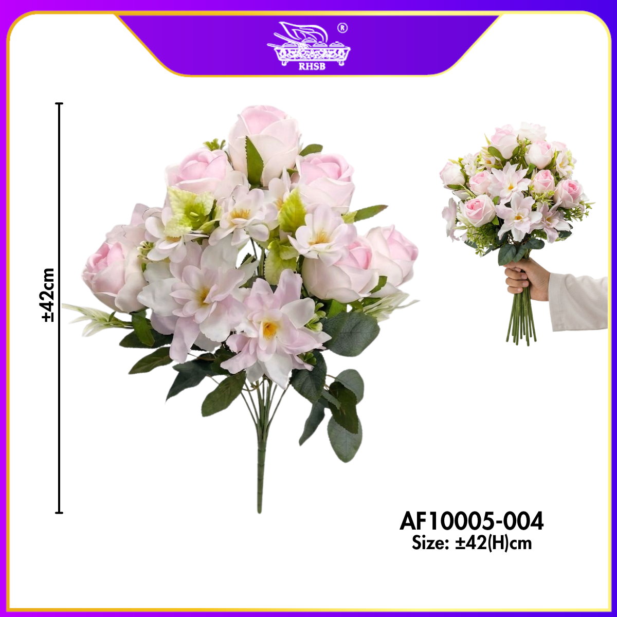 [1 PC] Artificial Dahlia Rose 42cm |  Bunga Ros Dahlia Hiasan AF10005