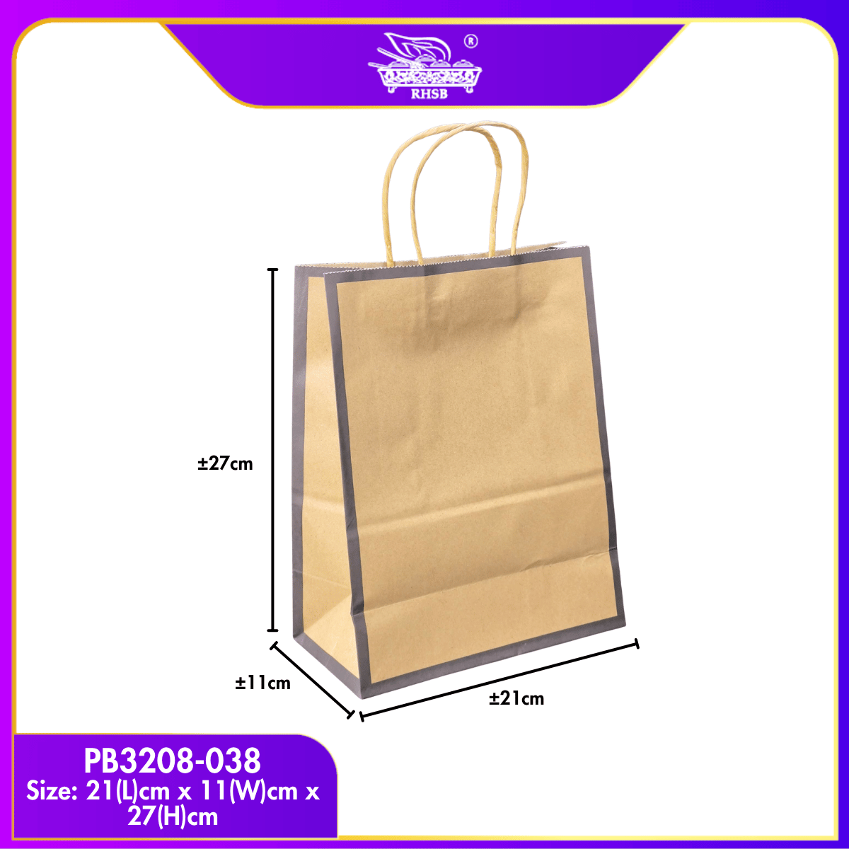 [10 PCS] CRAFT PAPER BAG WITH HANDLE/ WEDDING GIFT BAG/ DOORGIFT BAG/GOODIES BAG /RECYCLABLE BAG/ BEG MURAH/ BAG JAMUAN