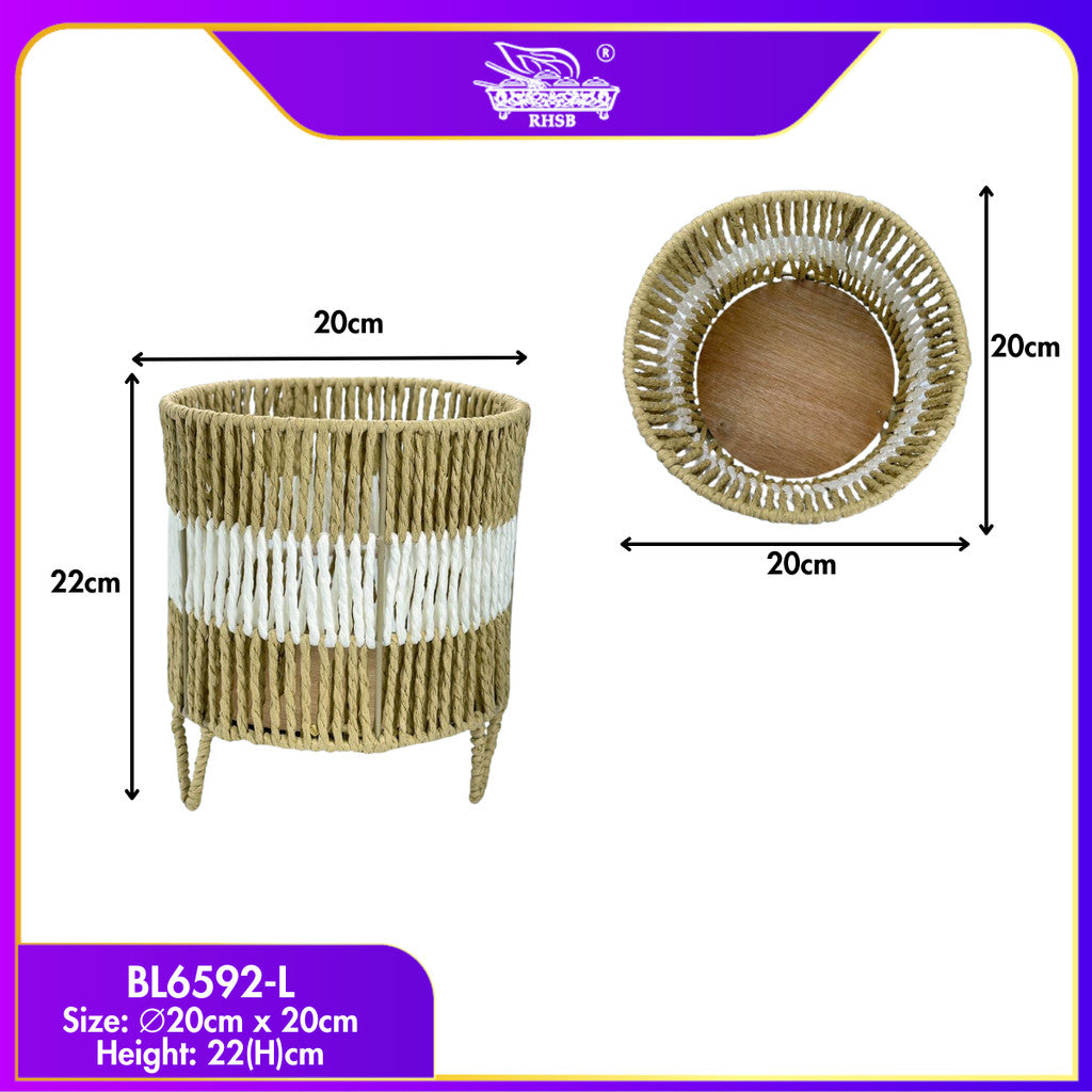 [1 PC] Eco-Friendly Rattan Woven Planter Basket /Pasu Pokok / Flower Pot / Pasu Pokok Hiasan BL6592