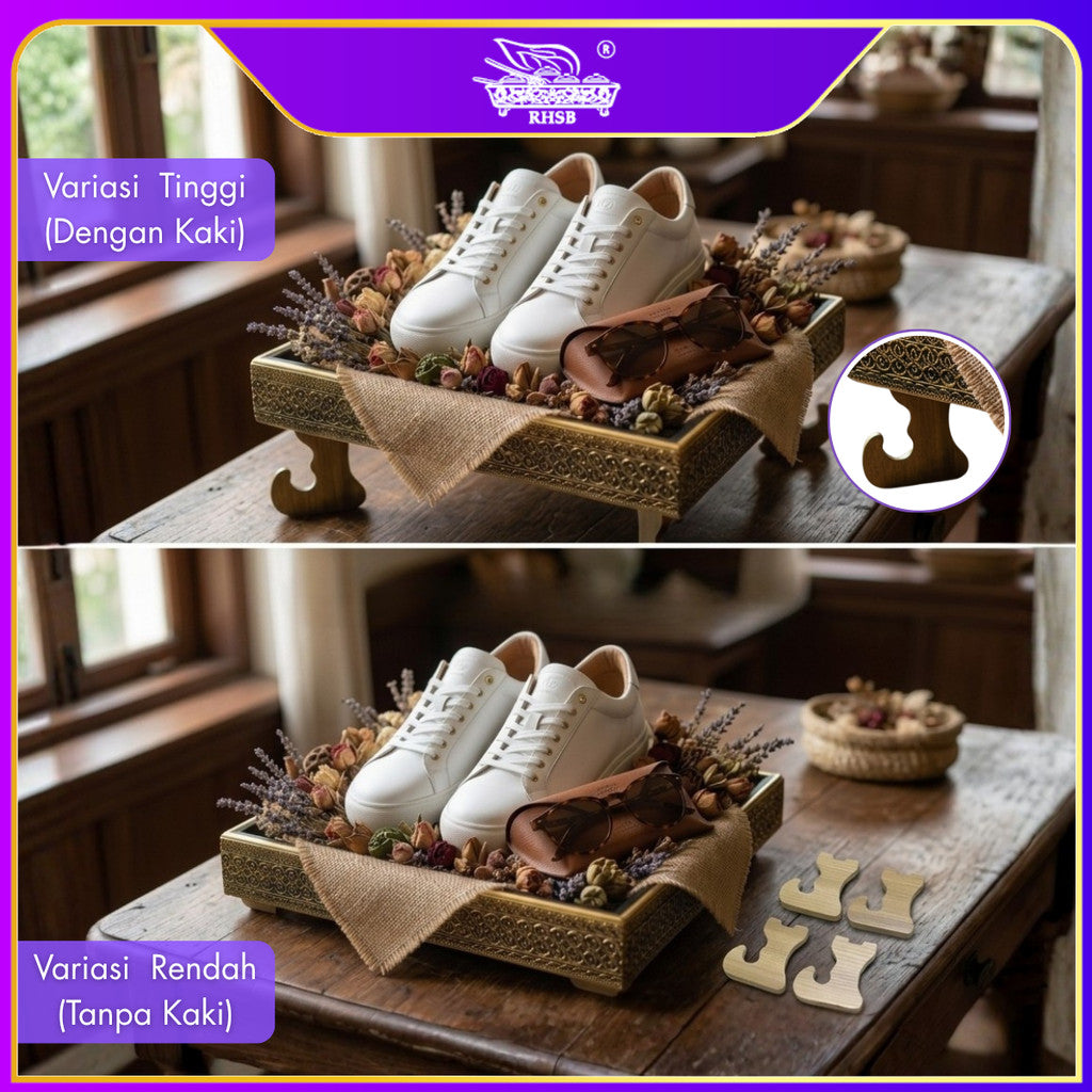 [1 PC] Dulang Hantaran Kayu Elegant Premium | Wooden Tray Gold Black White Kayu | Kahwin Nikah Tunang Murah Cantik MY