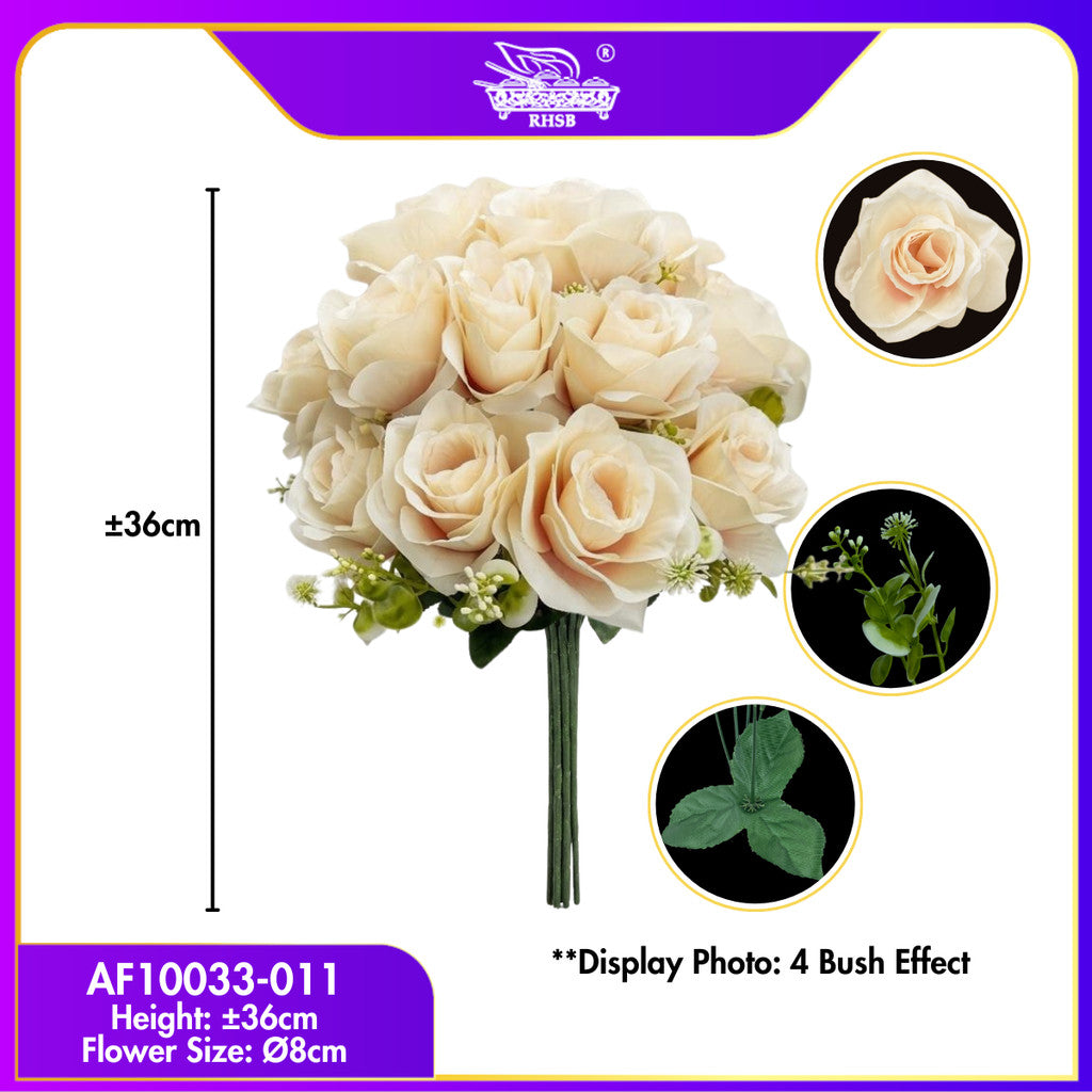 [1 PC] 37cm | Bunga Rose Tiruan 5Kuntum |Bunga Hiasan Rumah |Gubahan Hantaran |Artificial Rose Bouquet for Home & Wedding Decor AF10033